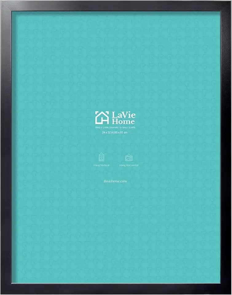 LaVie Home 24x32 Picture Frame Black, Puzzles Frame for Wall Decoration, Classic Black Minimalist Style Suitable for Decorating Houses, Offices, Hotels, Puzzles Posters Photos or Artwork(1 Pack)