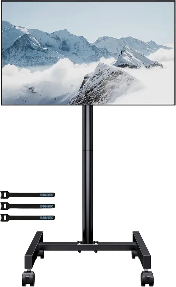 BONTEC TV Ständer Rollbar für 13-49 Zoll Fernseher, 4 Rollen, bis zu 20 kg