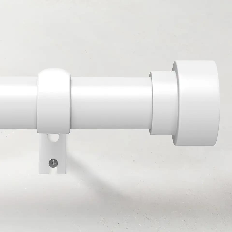 Curtain Rods for Windows 72 to 144, 1 Inch Adjustable White Extra Long Heavy Duty Curtain Rod for Patio Bedroom, Modern Style Indoor Outdoor Window Drapery Rods with End Caps, Size 32" - 150"