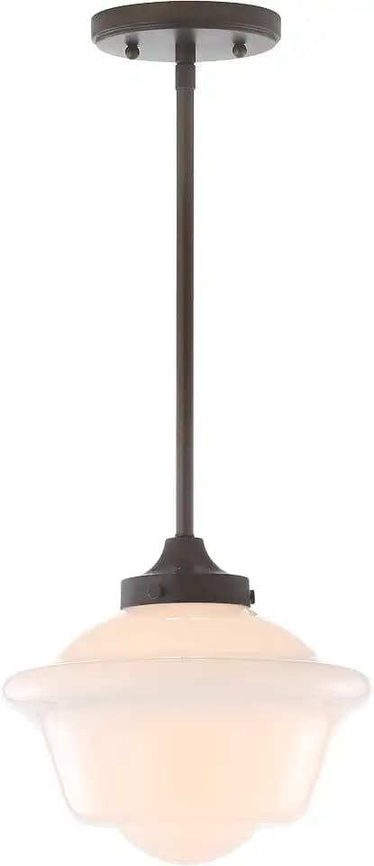 JONATHAN Y Kurtz 1-Light Schoolhouse Pendant 9.5", Oil Rubbed Bronze