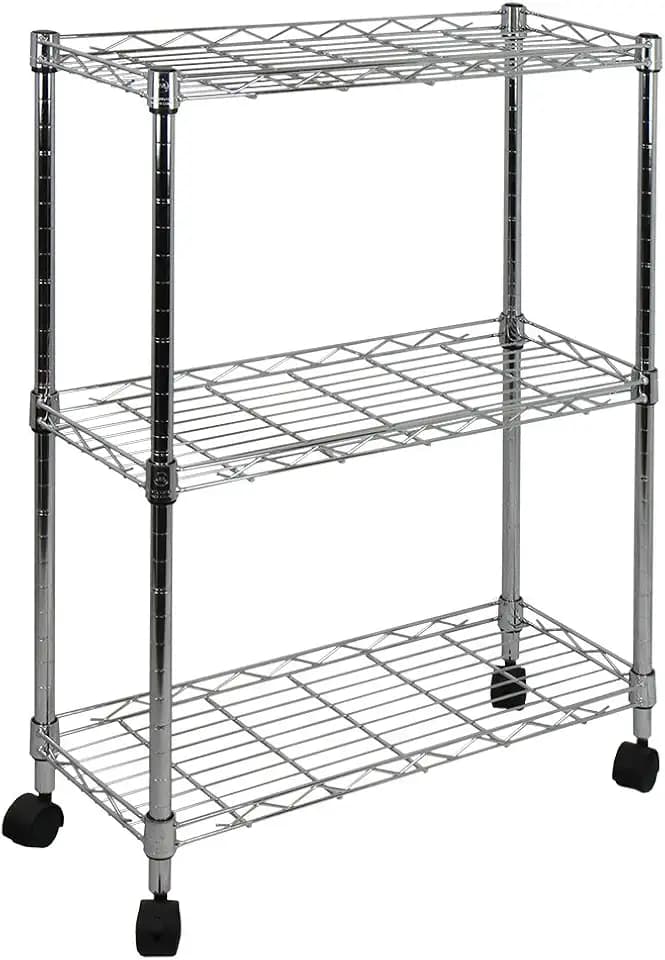 Oceanstar 3-Tier Shelving All-Purpose Utility Cart, Chrome