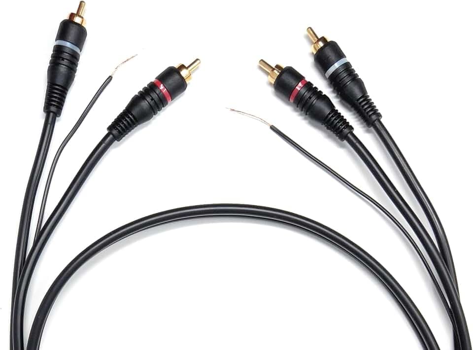 DRUT 2 m langes Erdungskabel für Twin-Cinch-Phono-Plattenspieler-Mixer mit Erdungsklemmen, Kabel 6 Fuß.