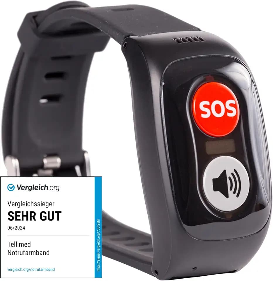 tellimed Carino 4G GPS Notfallarmband Senioren mit SIM & Telefonfunktion