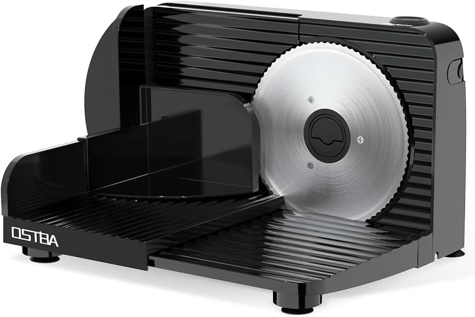 OSTBA Foldable Meat Slicer, 6.7” Stainless Steel Blades, 150W, Black
