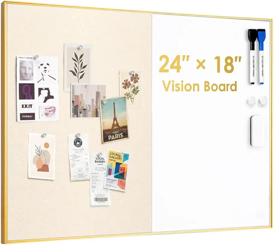 ARCOBIS Dry Erase Cork Board Combo