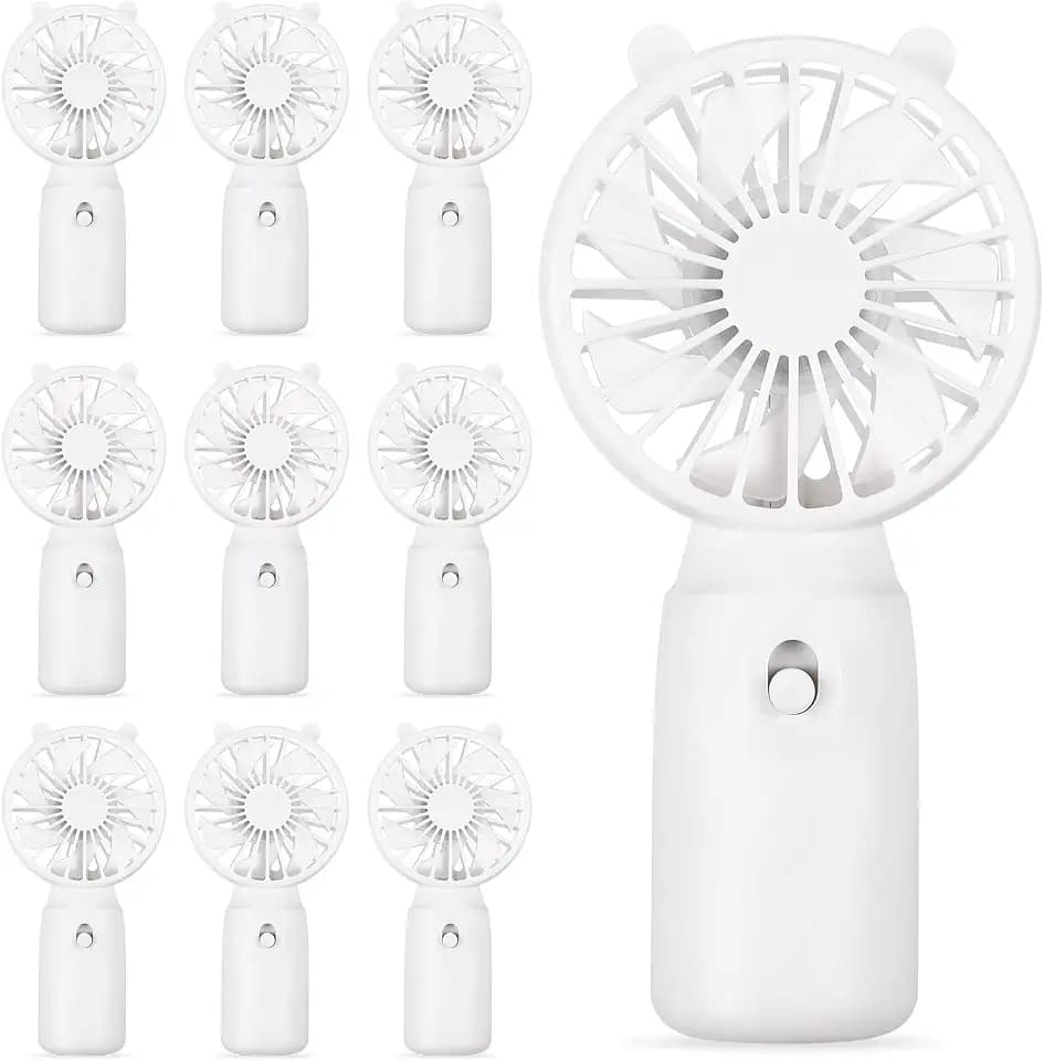 Glooglitter 10 Pcs Cute Battery Wedding Mini Handheld Fan Bulk Portable