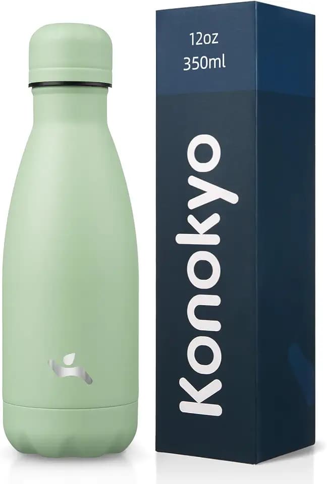 Konokyo 12 oz Insulated Stainless Steel Water Bottle, Macaron Green