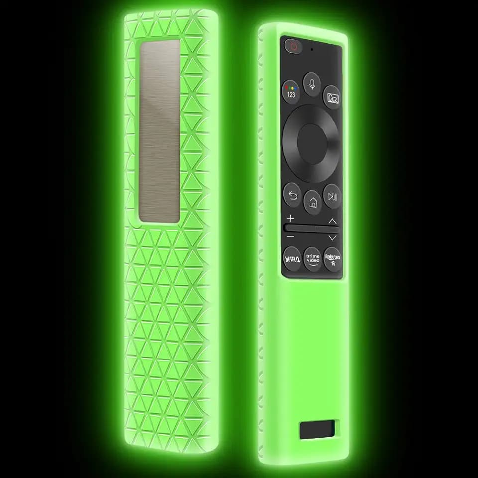 Silikon Schutzhülle für Samsung Fernbedienung BN59-01357 Serie Smart TV Fernbedienungen Cover Case Anti-Rutsch Stoßfest Silikonhülle für Samsung 2021 Solar Cell Charging Model Remote (Glow Green)