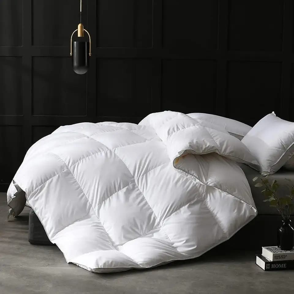 APSMILE Down Feather Fibers Comforter King Size-All Season Duvet Insert