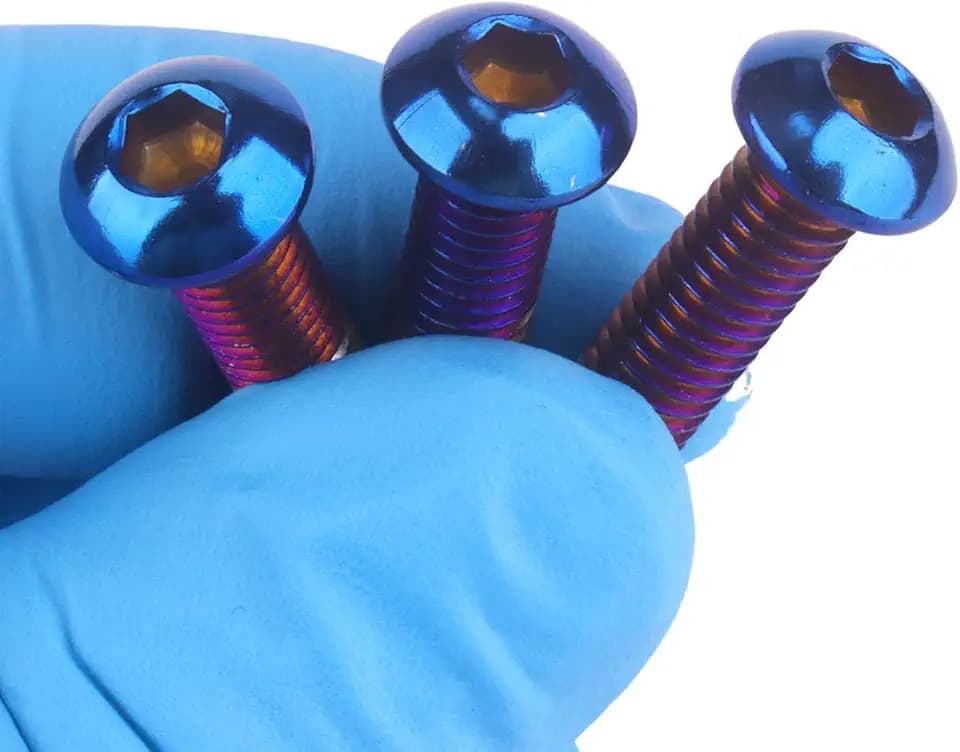 10PCS Titanium Finish Bolt M6x12 16 20 25 30 35mm Stainless Steel Screw for Bicycle Motorcycle Car Modifications (Burnt Blue, M6x35mm)