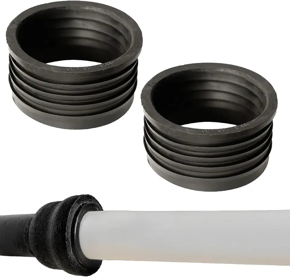 Fernco P33U-305 3-in. Service Weight Cast Iron Hub to 3-in. Sch. 40 PVC Compression Donut, 2-Pack