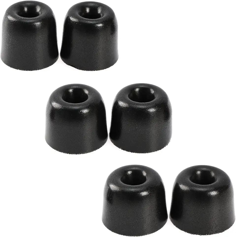 3 Paar Geräuschisolierte Ohrstöpsel aus Memory Schaumstoff 3,0mm Kopfhörer Ersatzteile kompatibel mit TIN HiFi T2 Pro 3 Größen S/M/L, Schwarz