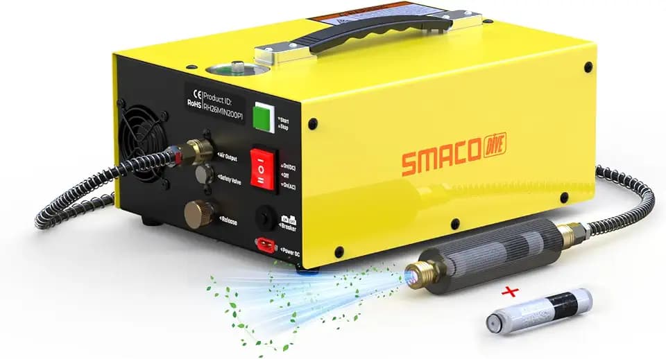 SMACO PCP Air Compressor 4500Psi, Auto-Stop, Oil-Free, 350W Motor