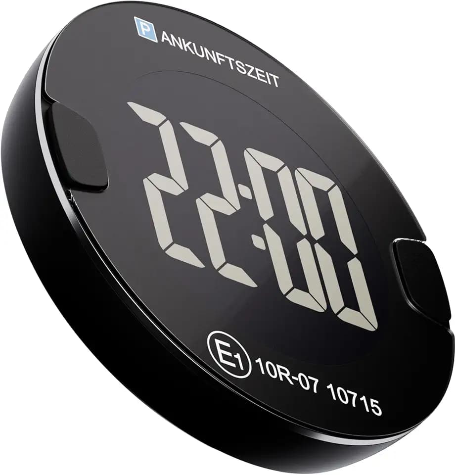 OOONO P-DISC NO4 – Elektronische Parkscheibe im kompakten Design mit automatischer Zeiteinstellung, Hochkontrast-Display & bis zu 3 Jahren Batterielaufzeit (Schwarz)