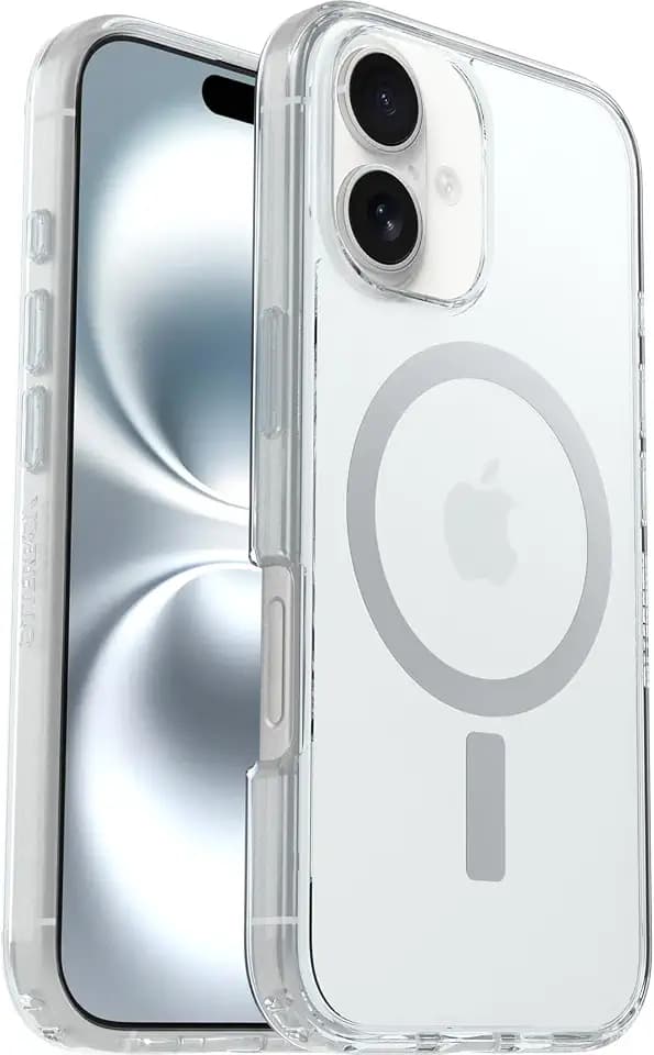 OtterBox Symmetry Clear MagSafe Hülle für iPhone 16, Transparent