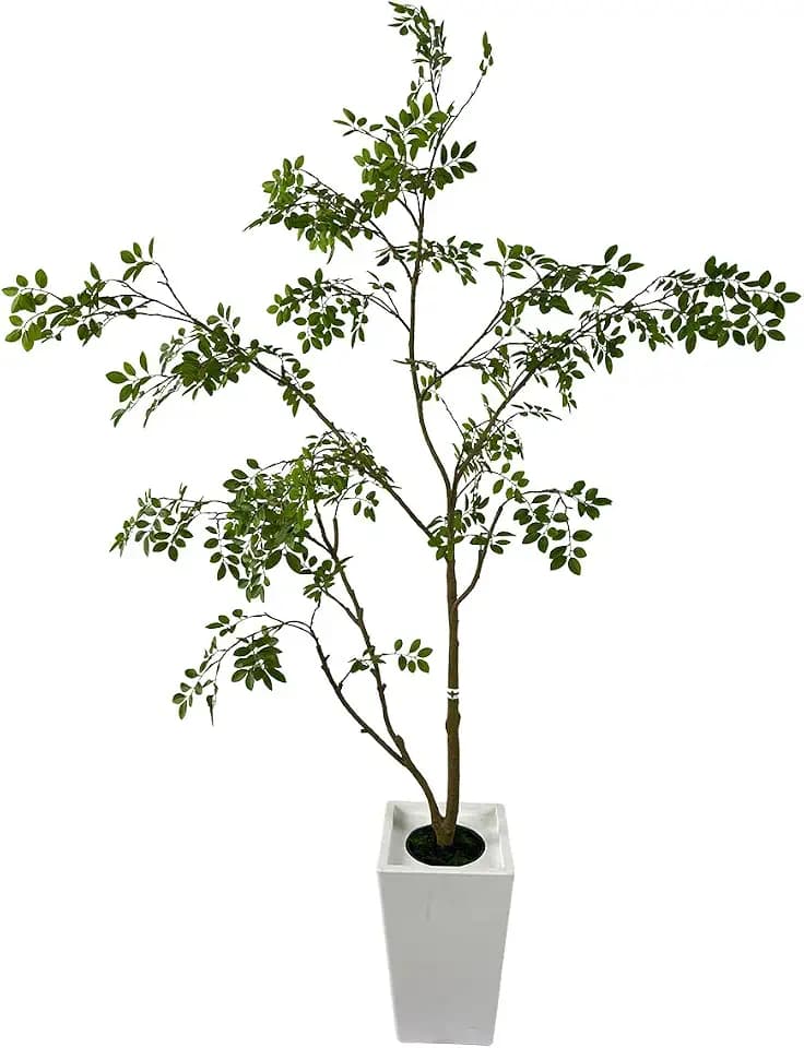 AfanD Artificial Elm Tree Faux Elm Tree 7ft Tall Fake Plant in Pot Fake Silk Tree Faux Plants Indoor