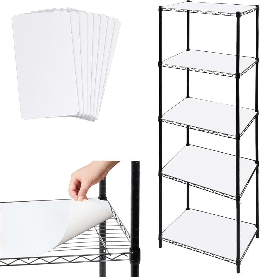 Sliner 8 Pack 11.8 x 16.6 Inch Plastic Shelf Liners for Wire Shelving