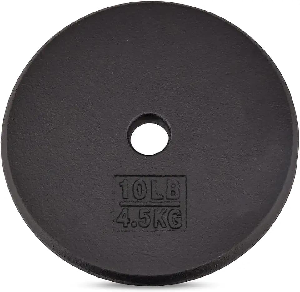 Yes4All Standard Weight Plates, 1-Inch Cast Iron Barbell Weights, Wide Range 5–50 LB, Ideal for Strength Training & Workout Routine, Available in Single, Pair & Set of 4