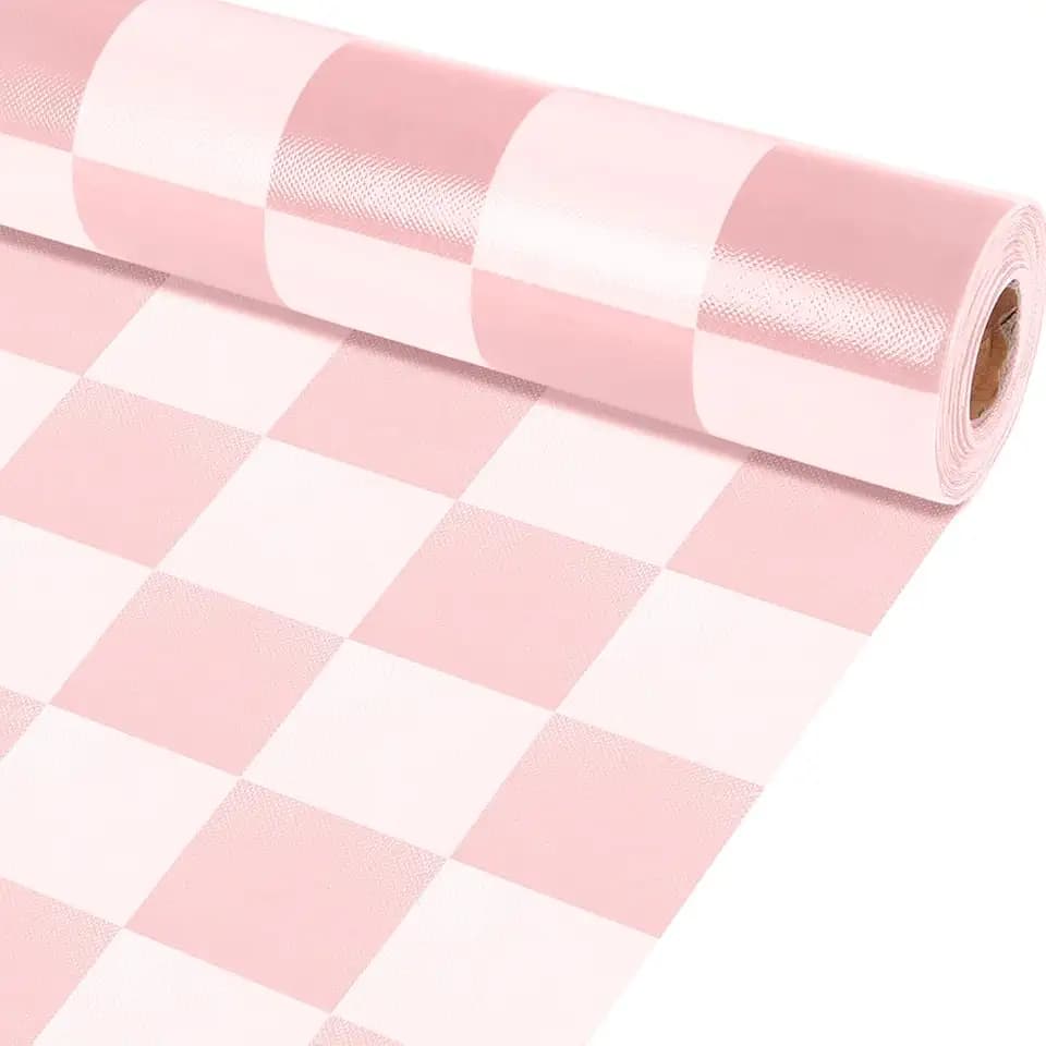 Pink Checked Bulletin Board Roll Non-Woven Fabric Poster 15.55" x40ft