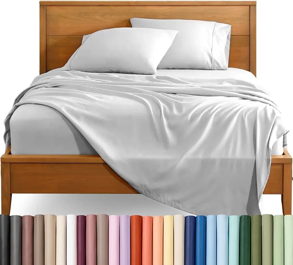 Bare Home Full XL Sheet Set - 1800 Ultra-Soft (Full XL, Cloud Grey)