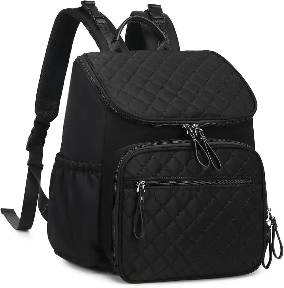 LORADI Lightweight Diaper Bag Backpack, Medium, Black