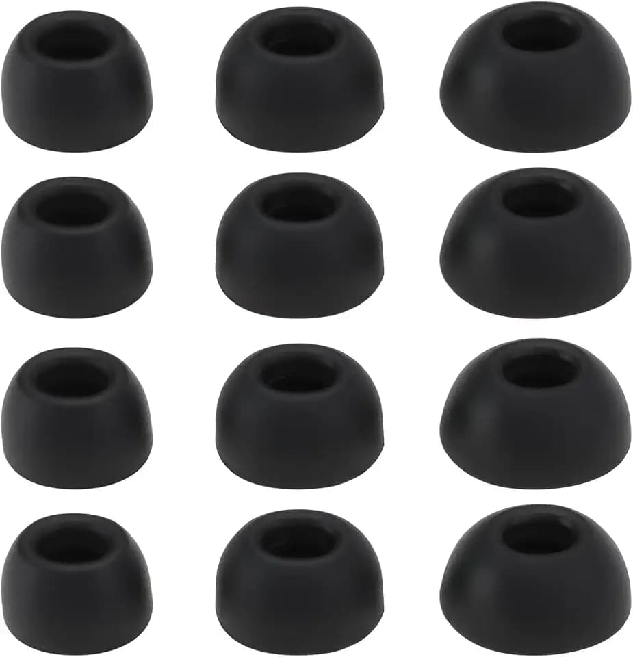 SG Store 6 Paar Silikon-Ohrstöpsel S/M/L 11x6,5mm 12x6,5mm 14x6,5mm Silikon Ohrabdeckungen Kompatibel mit JBL Tune Buds Kopfhörern Schwarz