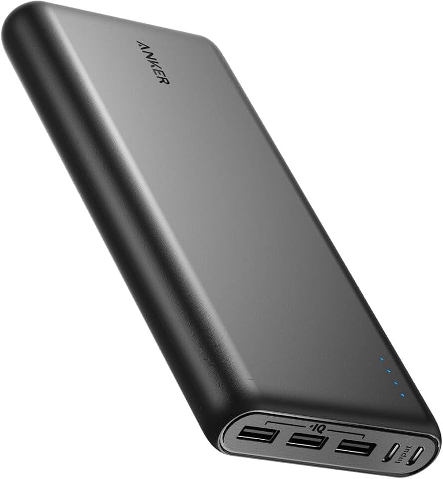 Anker 337 Powerbank (PowerCore 26K) 26800mAh Power Bank Externer Akku mit Dual Input Ladeport, Schnell Wiederaufladbar, 3 USB Ports für iPhone 16/15/14/XR/XS/X / 8/7, iPad, Samsung Galaxy, und mehr