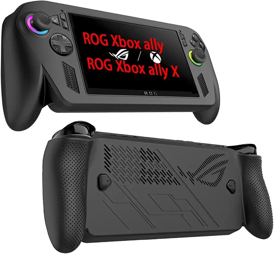 GIOPUEY Hülle Kompatibel mit ASUS ROG Xbox Ally/Ally X 2025, Silikon Stoßfeste Schutzhülle, Ultradünn Case Cover, Kein Geruch, Hülle Silikon - Black