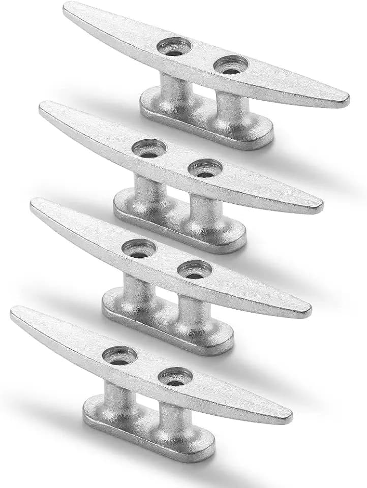 ZOMCHAIN Boat Cleat, 4 inch / 5 inch / 6 inch 304 Stainless Steel Dock Cleat-Ideal for Marine, Deck, Nautical Decor (4 Pack/ 6 Pack)