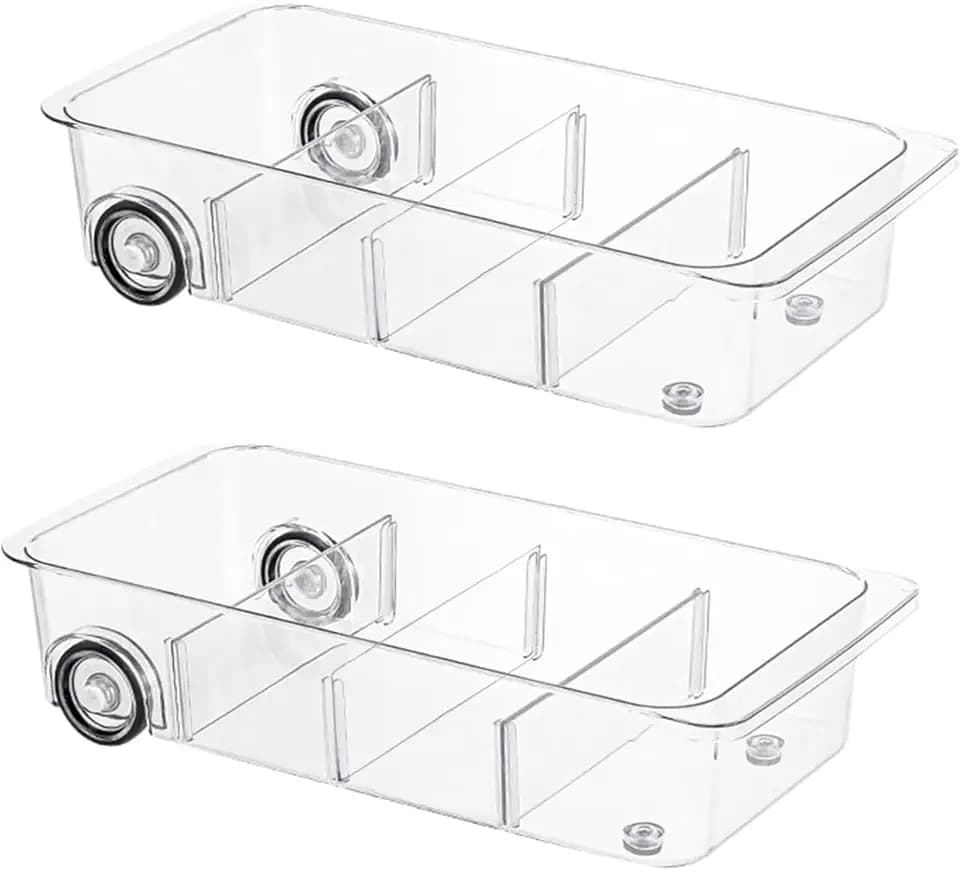 Fridge Organizer and Storage Drawer Roll Out Refrigerator Bins,2 Pack