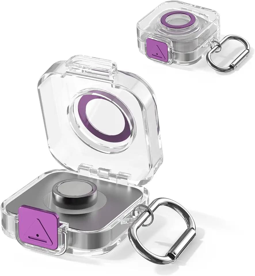 Kompatibel mit Oura Ring Gen4 Charger Schutzhülle, Hochwertige TPU Hülle mit Schlüsselanhänger, Stoßfest Kratzfest Staubdicht, Schlank und Tragbar für Unterwegs (Lila)