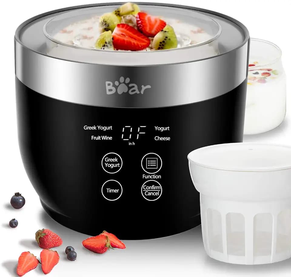 Bear Yogurt Maker, Greek Yogurt Maker Machine with Strainer&Timer Control