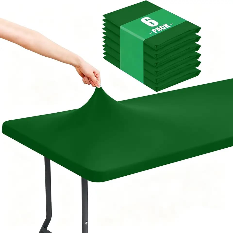 Moosfor 6 Pack Rectangle Spandex Fitted Table Cloth, 6FT Elastic Tablecloth