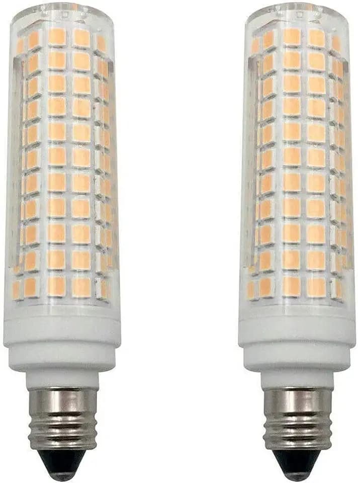 Lxcom Lighting E11 LED Corn Bulb 15W Dimmable Ceramic Candelabra Bulbs (2 Pack)- 136 LEDs 2835 SMD 1500LM Warm White 3000K 120W Equivalent T3/T4 JDE11 120V Lamp for Home Lighting