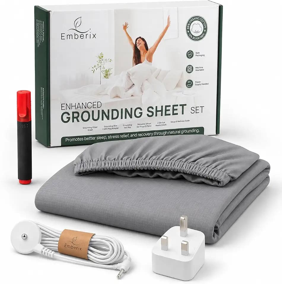 Grounding Sheets King Size, 12% Silver Fiber Earthing, 88% Organic Cotton