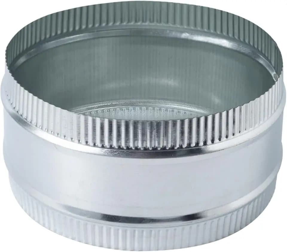 8 Inch Round Galvanized Steel Duct Connector - Metal Ventilation Pipe Coupler - Dryer Vent Hose Extension - HVAC Ducting Coupling for Straight Connection