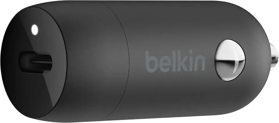 Belkin USB-C Fast Car Charger 20W-Black (iPhone Fast Charger Compatible with iPhone 12 Pro Max/12/12 Pro/ 12 Mini, Samsung Galaxy S20, S20+, S20 Ultra, Note20, Google Pixel and More) (CCA003bt)