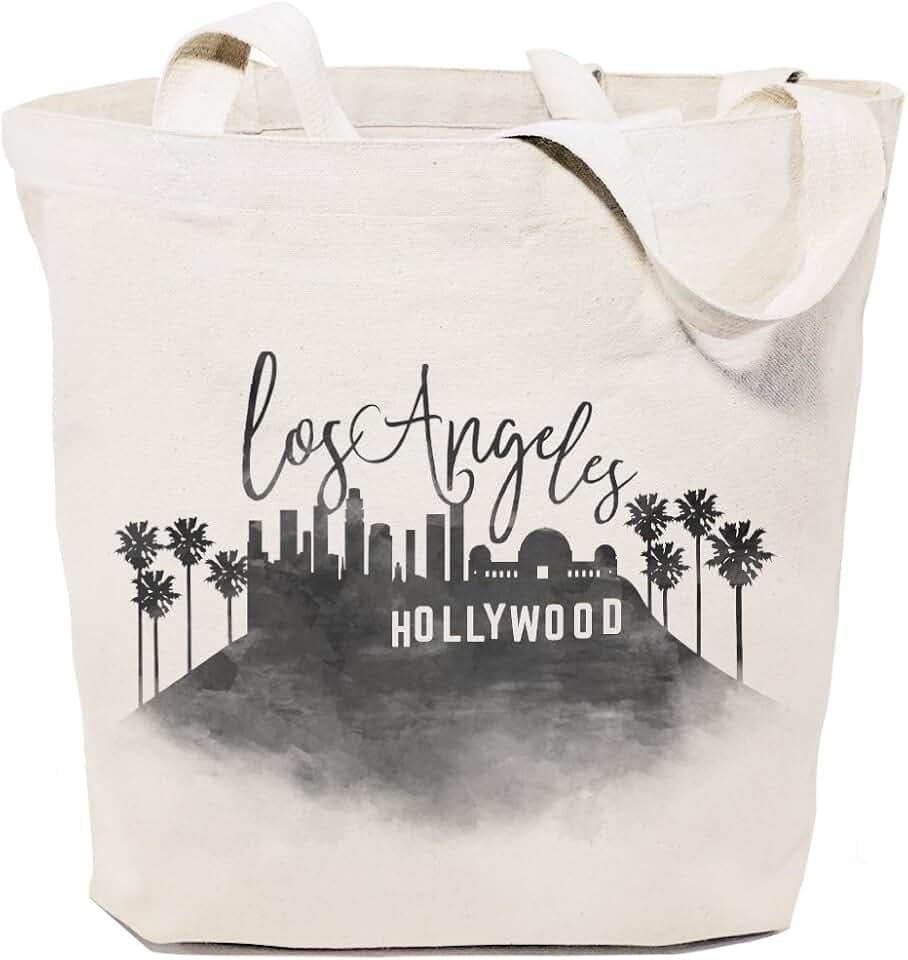 The Cotton & Canvas Co. Cityscape, Souvenir, Beach, Shopping and Travel Reusable Shoulder Tote and Handbag