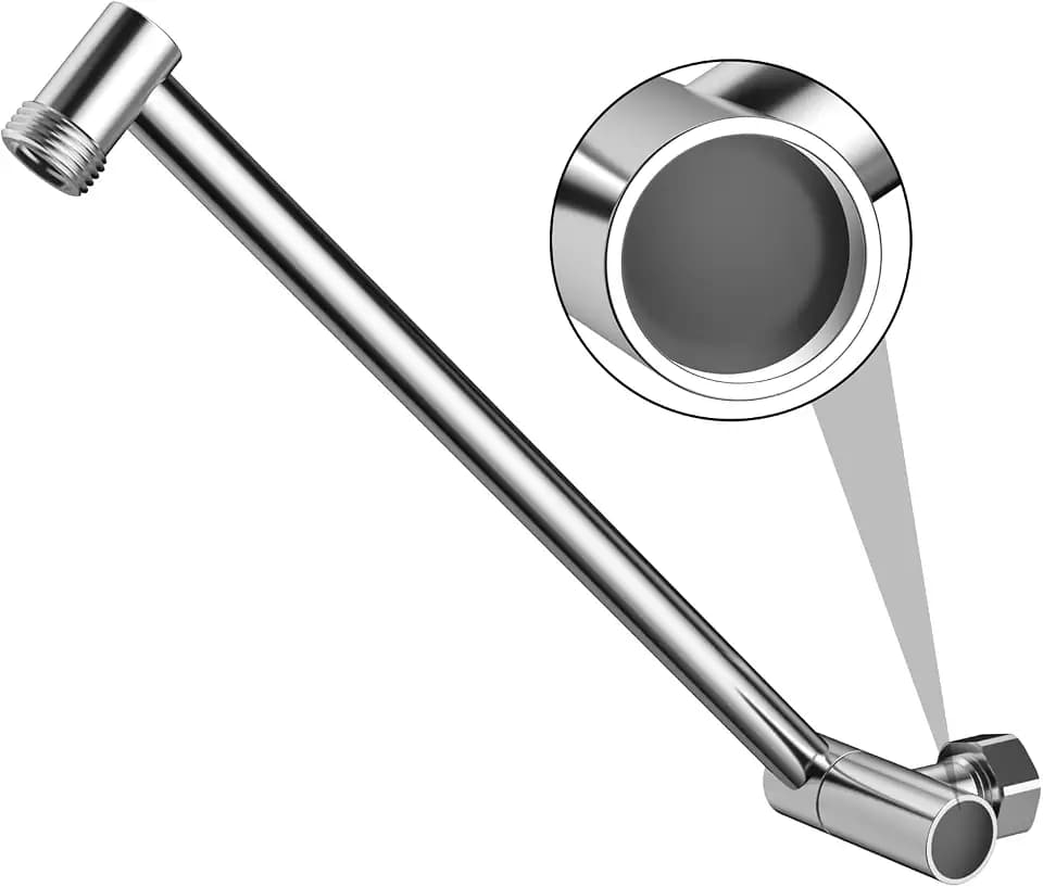 11"Adjustable Shower Extension Arm with Push-Button Lock EasyInstall Chrome