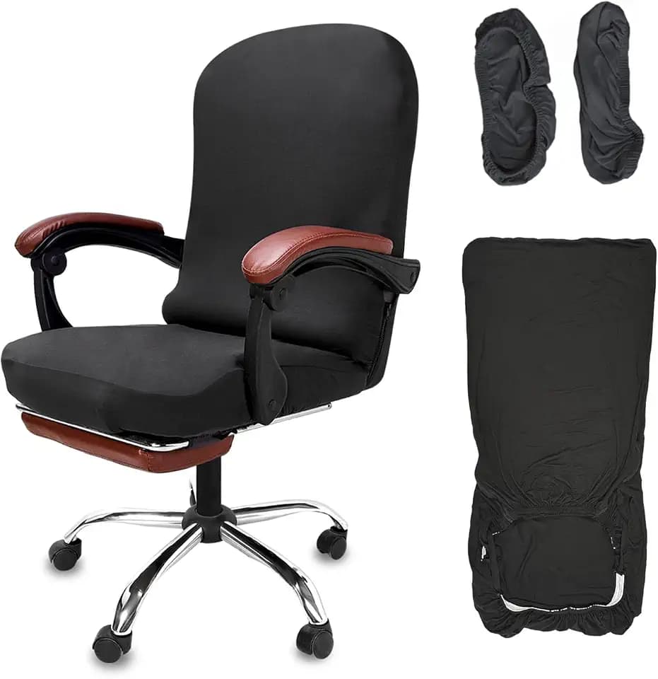 XL Office Chair Cover with Armrest Covers for Large Executive Chairs,Black