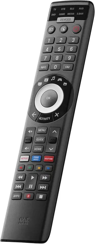 One For All Smart Control Pro 8 Universalfernbedienung – Kompatibel mit TV, Set-Top-Box, Blu-ray, Audio- und Streaming-Geräten (Modell URC7981)