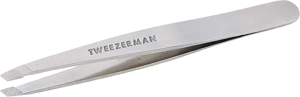 Tweezerman Stainless Steel Slant Tweezer for Eyebrows Silver