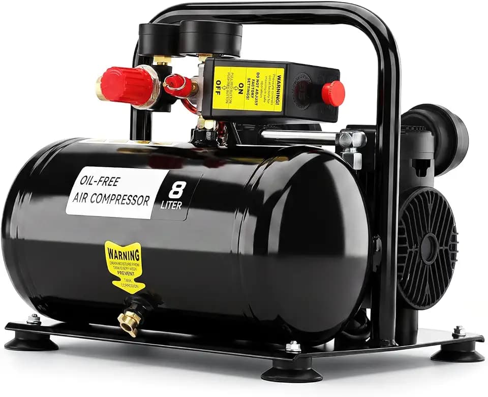 Air Compressor 2 Gallon, 1 HP Portable Oil-Free Compressor