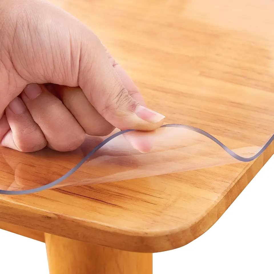 12x12 Inch Square Clear PVC Vinyl Tablecloth Protector - Glass, Metal, Wooden Table Tops - 1.5mm Thick - Waterproof, Wipeable