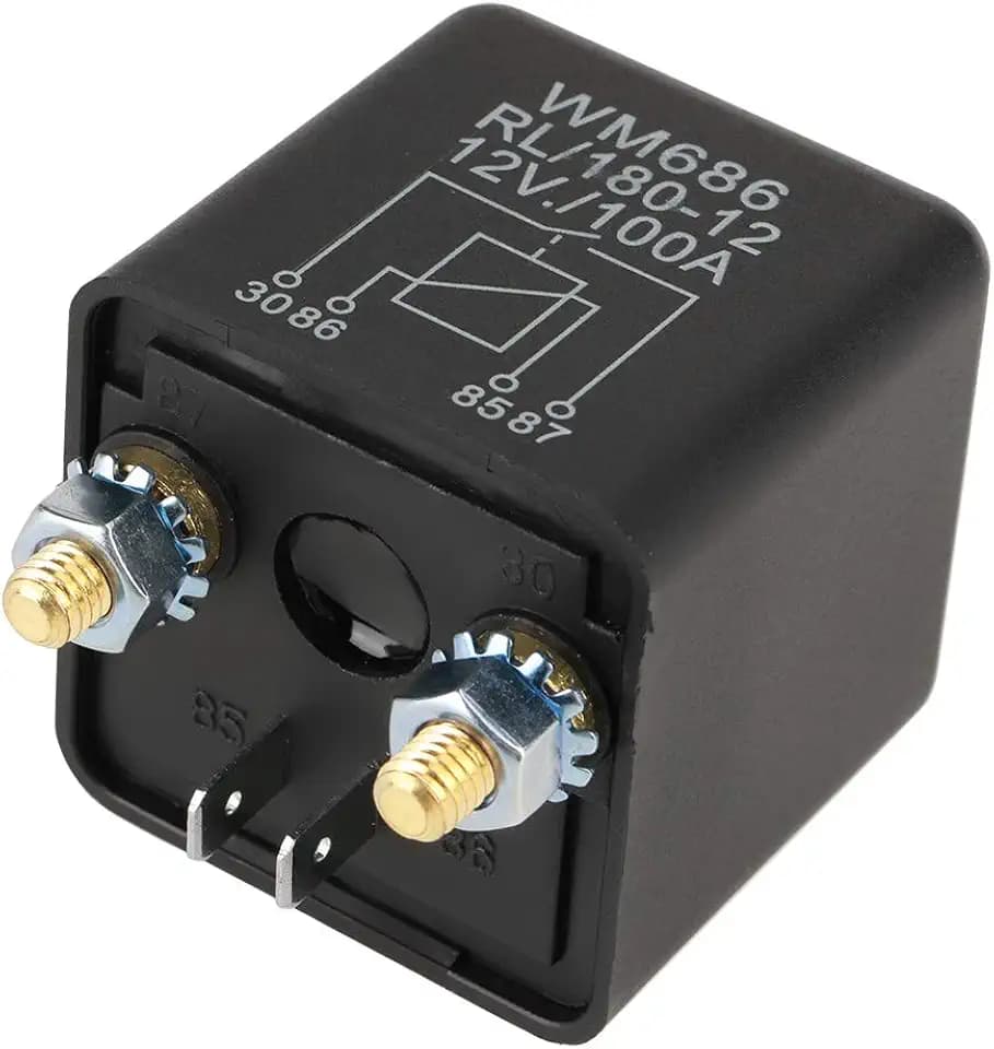 Auto-Starterrelais 12V 100A 4-polig normal offen Hochleistungs für Steuerbatterie EIN/AUS, 2,95 × 1,69 × 1,69 Zoll