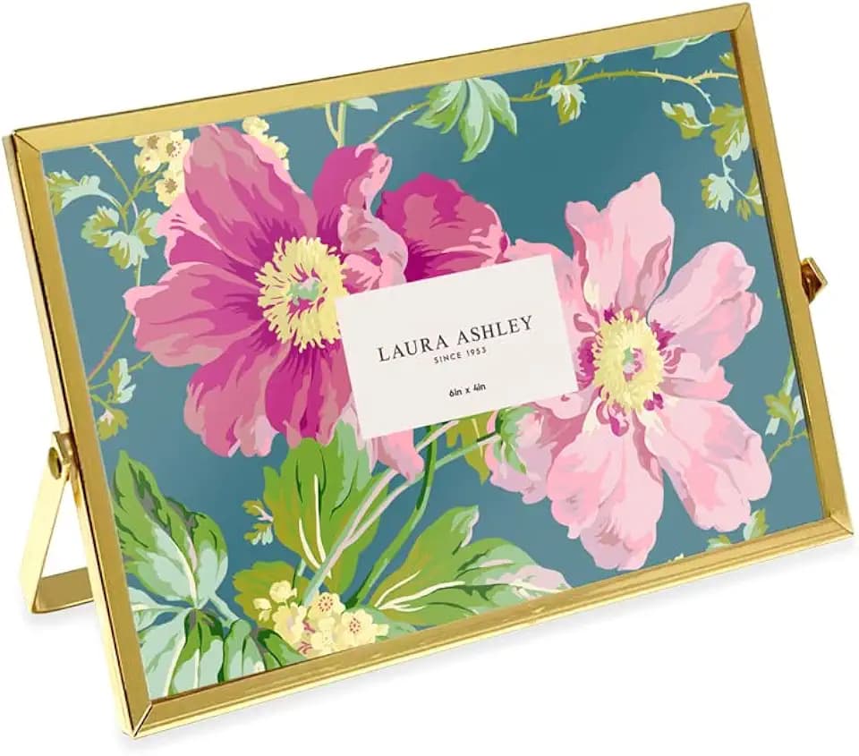 Laura Ashley 4x6 Gold Metal Picture Frame (Horizontal) w/Pull-Out Easel