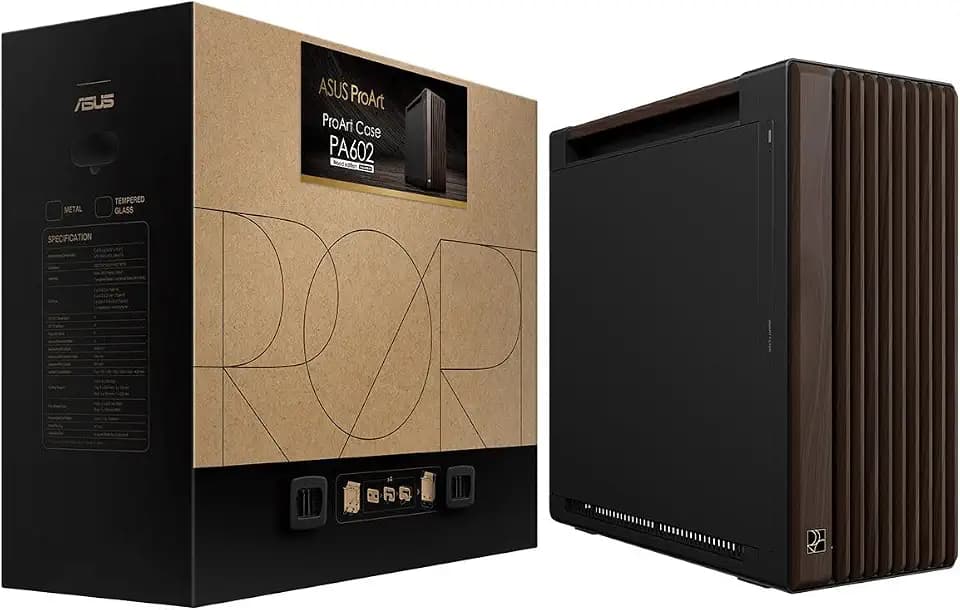 ASUS ProArt PA602 Wood Ed. Modern Black Tempered Glass Panel PC-Gehäuse