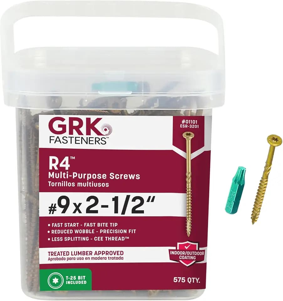 GRK Fasteners R4™ #9 x 2-1/2" Multi-Purpose Framing Screws, 575 PCS