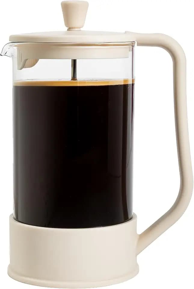 Primula French Press Coffee Maker, Heat Resistant Borosilicate Glass with Stainless Steel Filters, 8 Cup, 34 oz, Cream