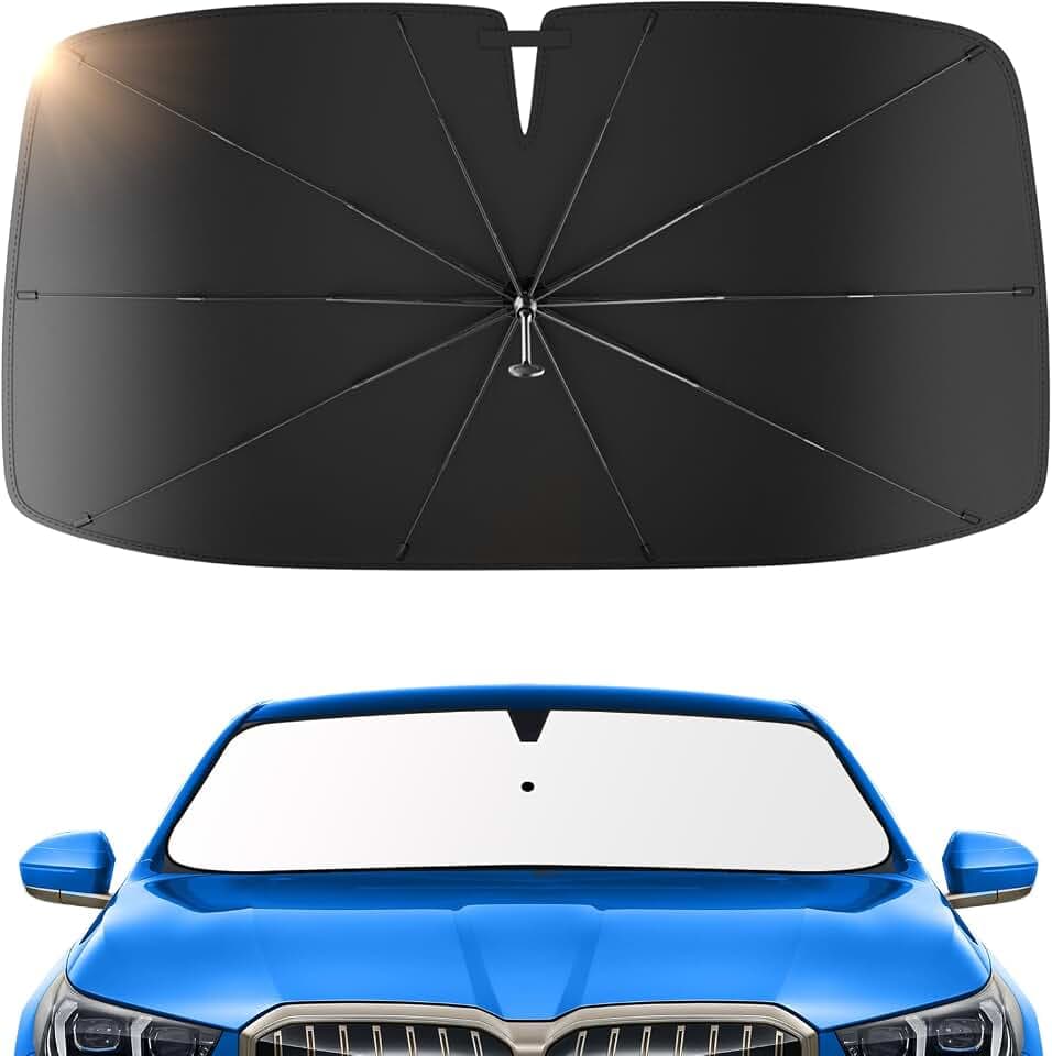 Sonnenschutz Auto Frontscheibe – 2026 Upgrade 360° Drehbar, Faltbar, UPF 50+ UV-Schutz & Wärmeisolierung, Einfach zu Lagern, Passend für die meisten Autos & SUVs